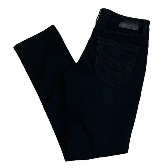 BKE Jeans Mens 34X36 Black Denim Jake Straight Mid Rise Stretch Buckle - EUC - Picture 1 of 11
